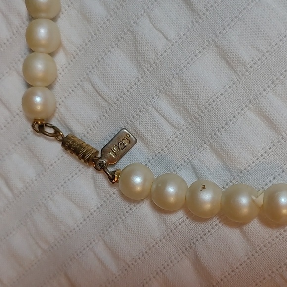 Vintage 1928 Signed Faux Pearl with Pink Teardrop Beads - Picture 12 of 15